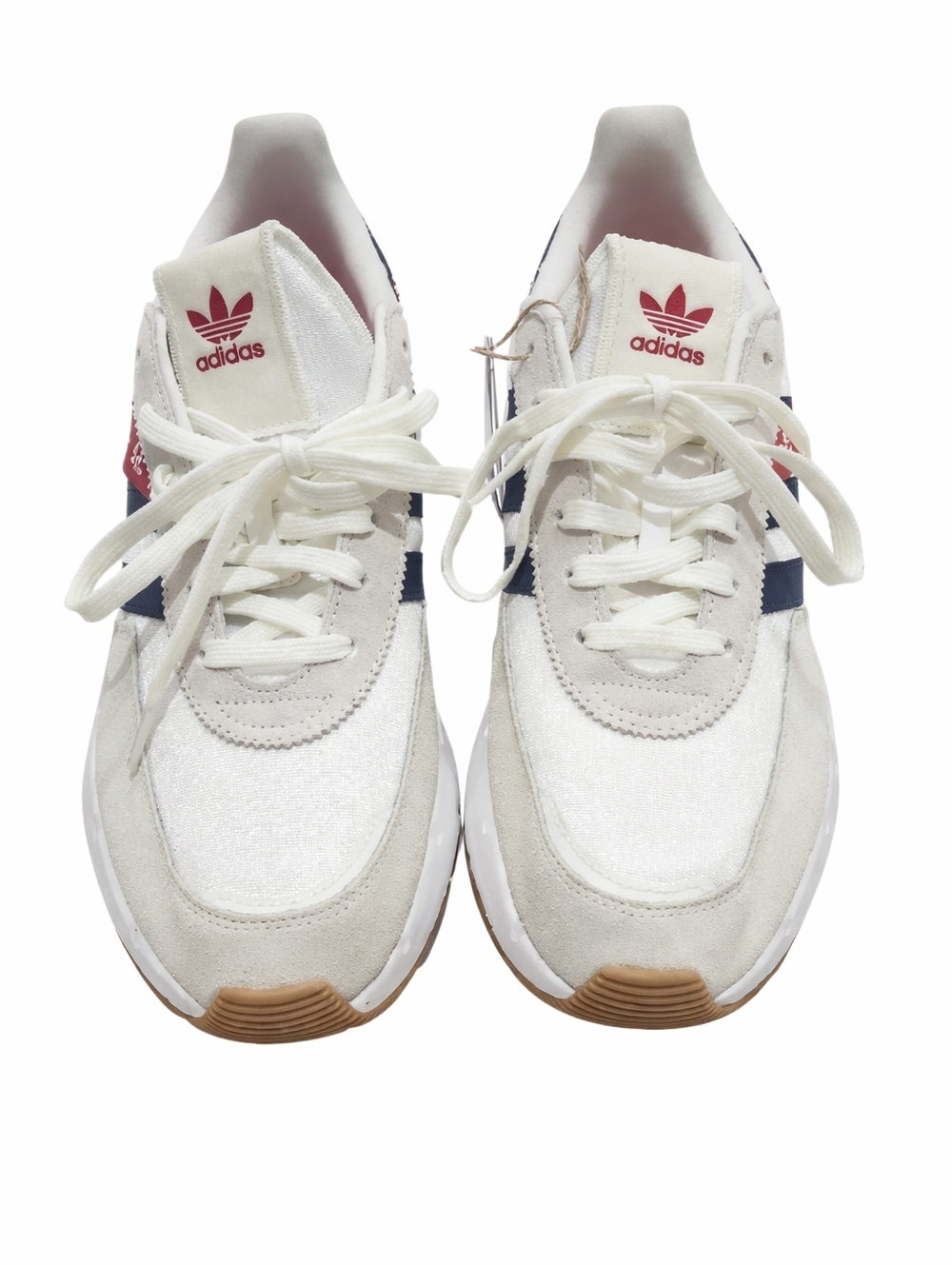 NWT adidas Men's White Navy Red Retro-Inspired Running Sneakers